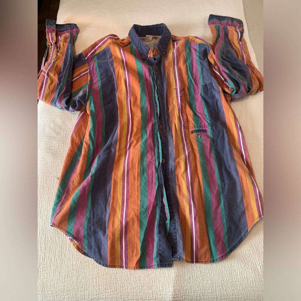 Vintage Stripped Kong Sleeved Button Up